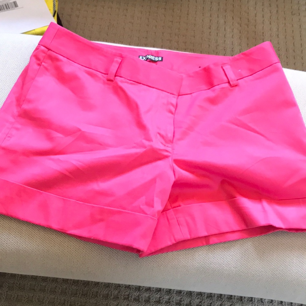 Bright pink short shorts